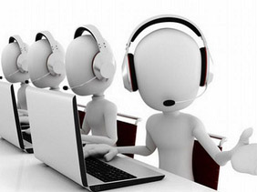 characters on computer with headphones